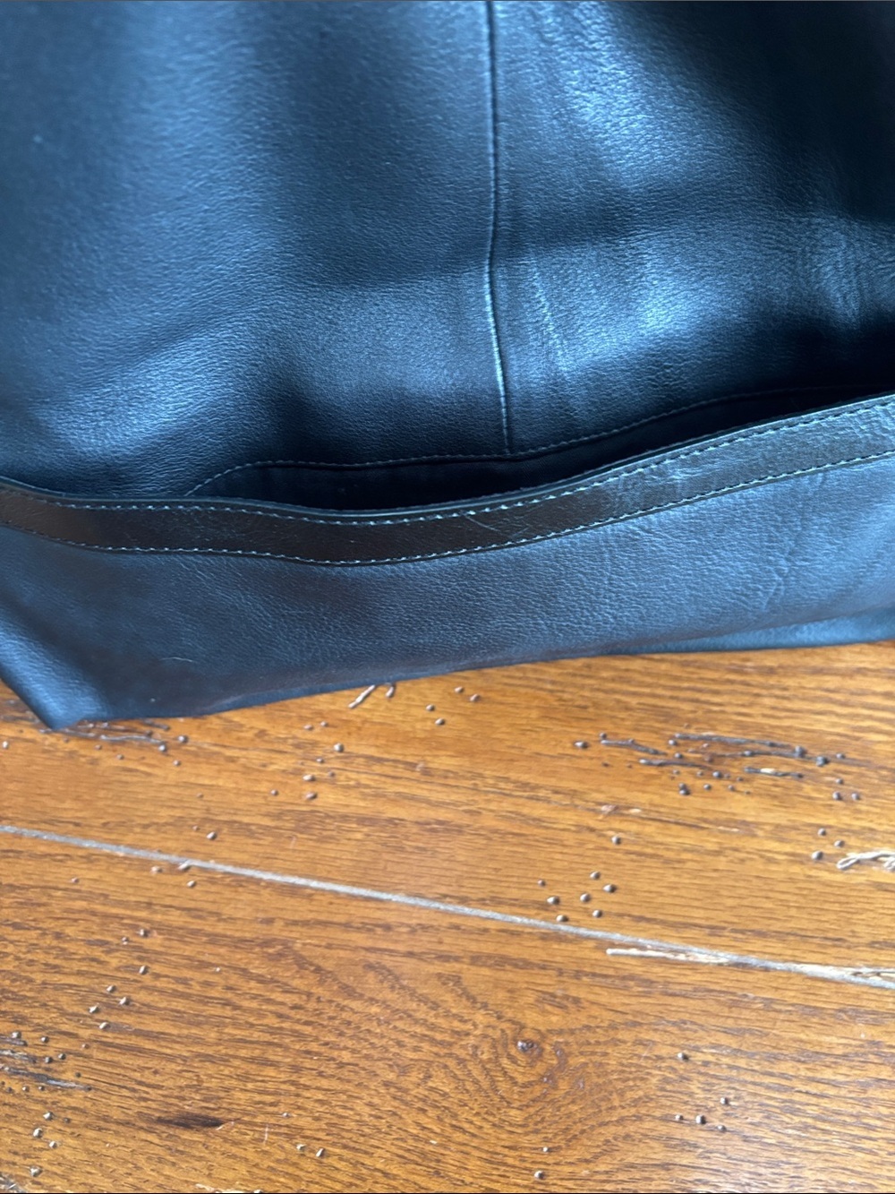 Kenneth Cole New York E/W Clutch Bag Black Tumbled Soft Leather Foldover Purse - Picture 8 of 14